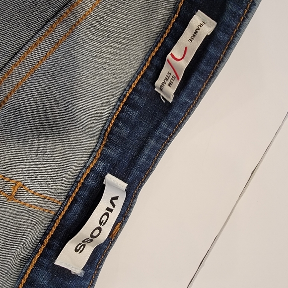 Vigoss FRANKIE SLIM STRAIGHT Crop Jean- DARK WASH Distressed Jean Size 31 New! - Picture 12 of 17